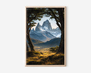 Fitz Roy Patagonia Print | Mount Fitz Roy Through Lenga Trees Wall Art | Patagonia Landscape Photography Poster