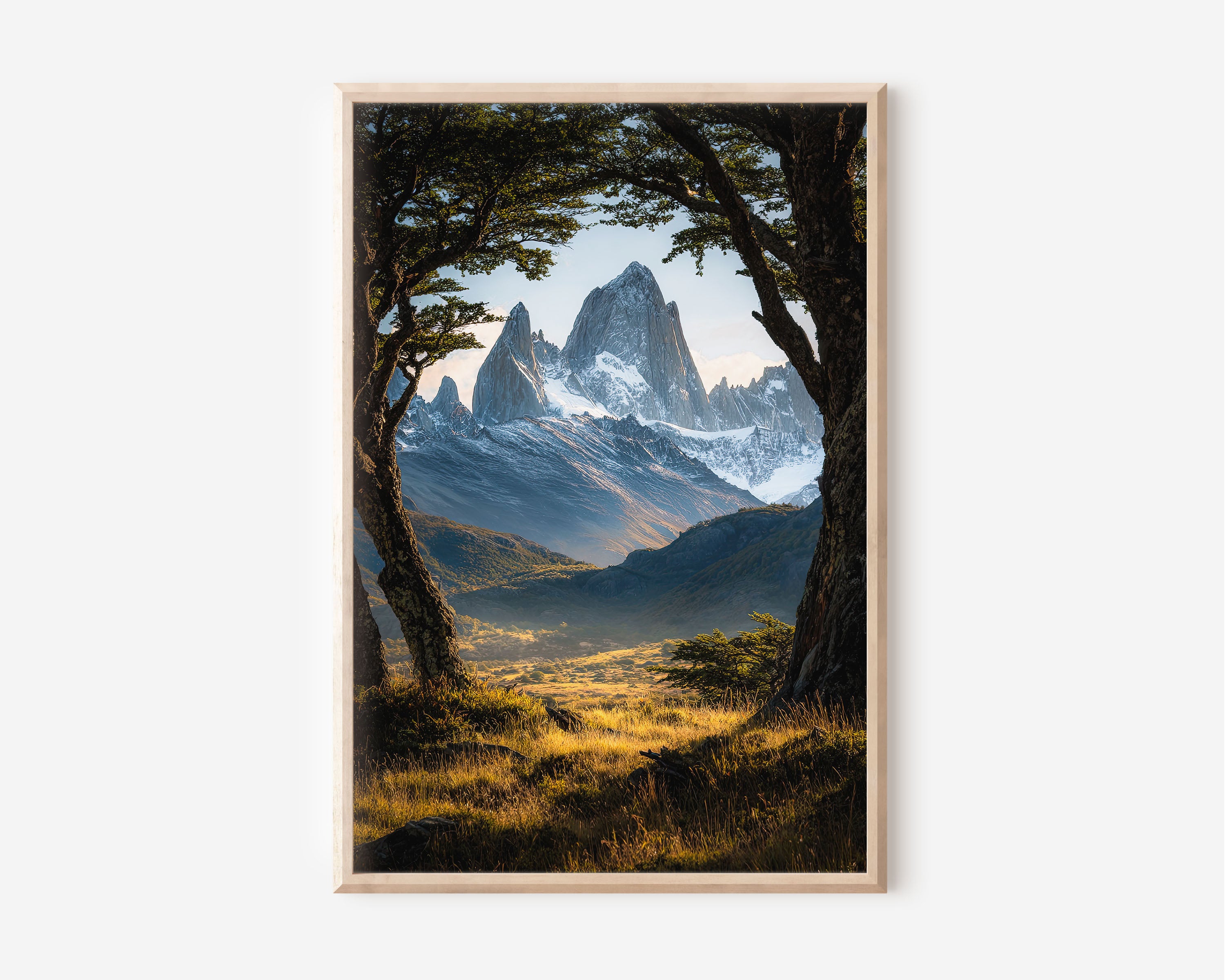 Fitz Roy Patagonia Print | Mount Fitz Roy Through Lenga Trees Wall Art | Patagonia Landscape Photography Poster