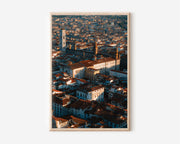 Florence Aerial Rooftops Wall Art Print | Italy Firenze Cityscape Photography | Duomo Cathedral Tuscan City Poster