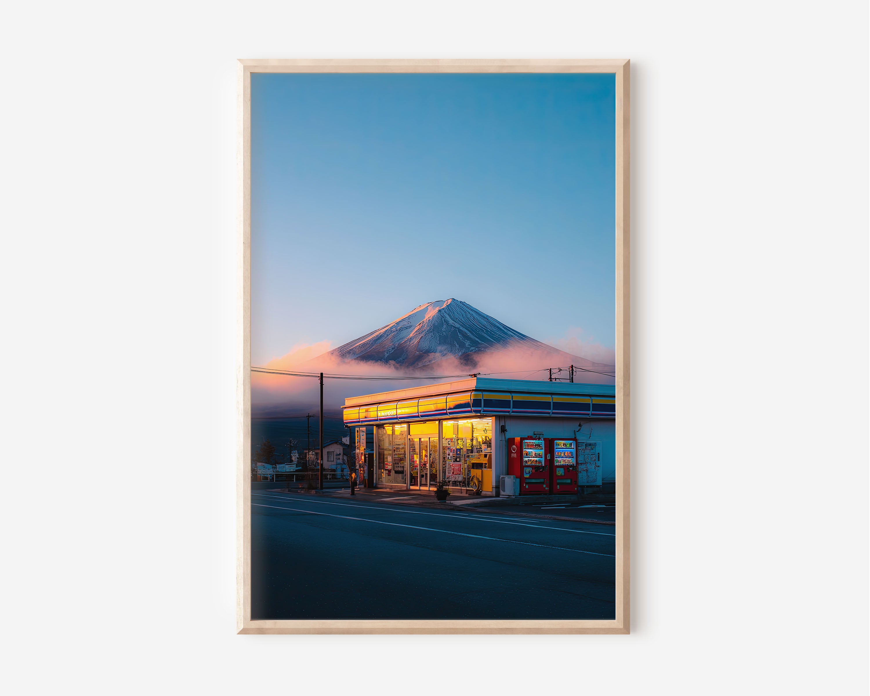 Mount Fuji Convenience Store | Fujikawaguchiko Japan Wall Art Print