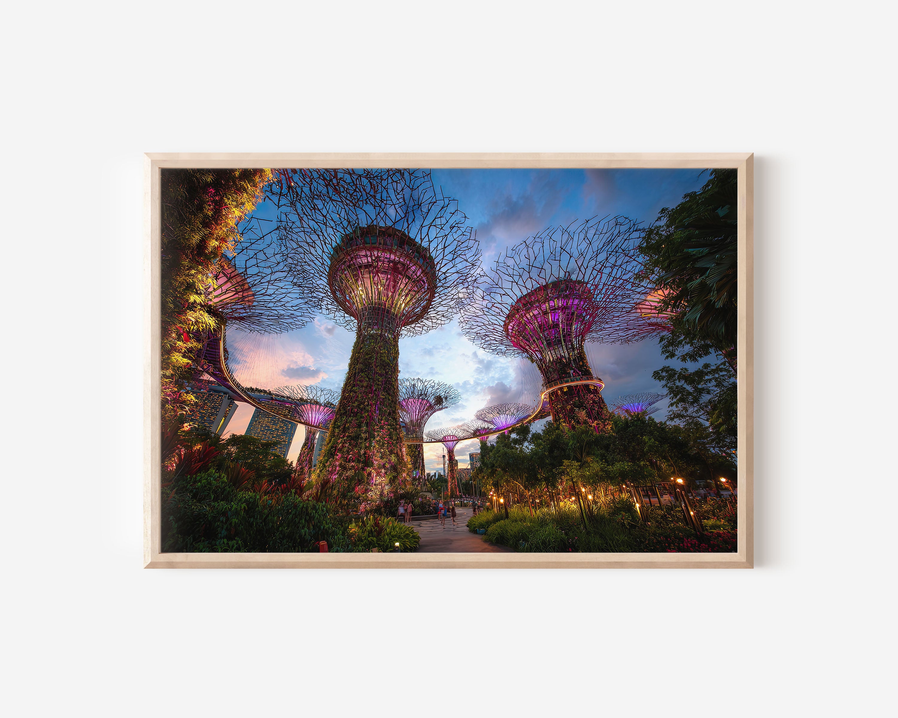 Gardens by the Bay Singapore Supertree Wall Art Print – Night Skyline Canvas