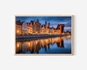 Gdansk Poland Waterfront Wall Art Print – Old Town Sunset Canvas