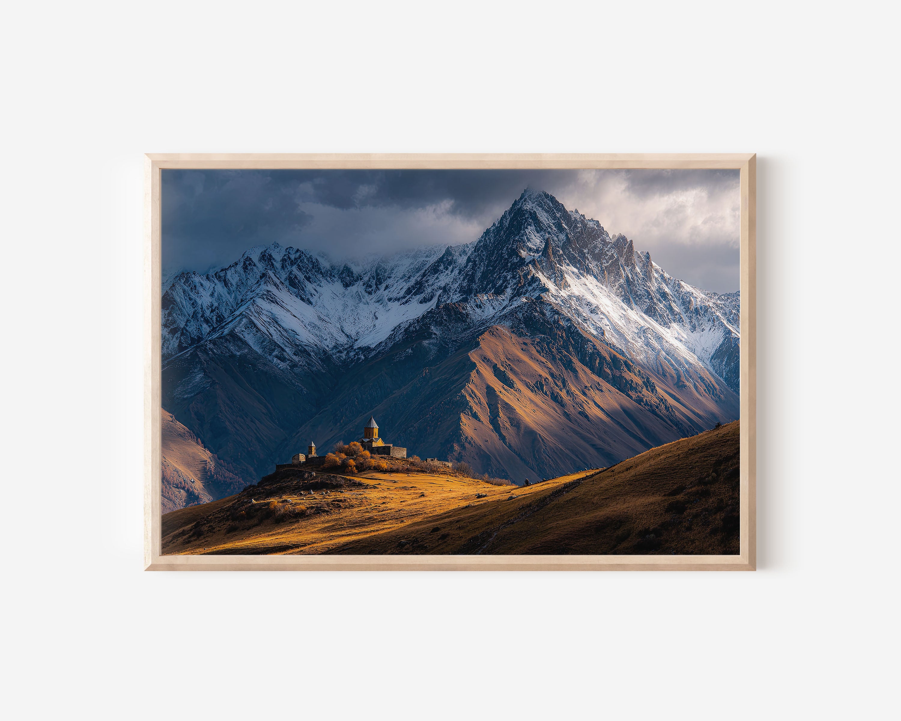 Gergeti Trinity Church Wall Art | Kazbegi Georgia Mountain Print
