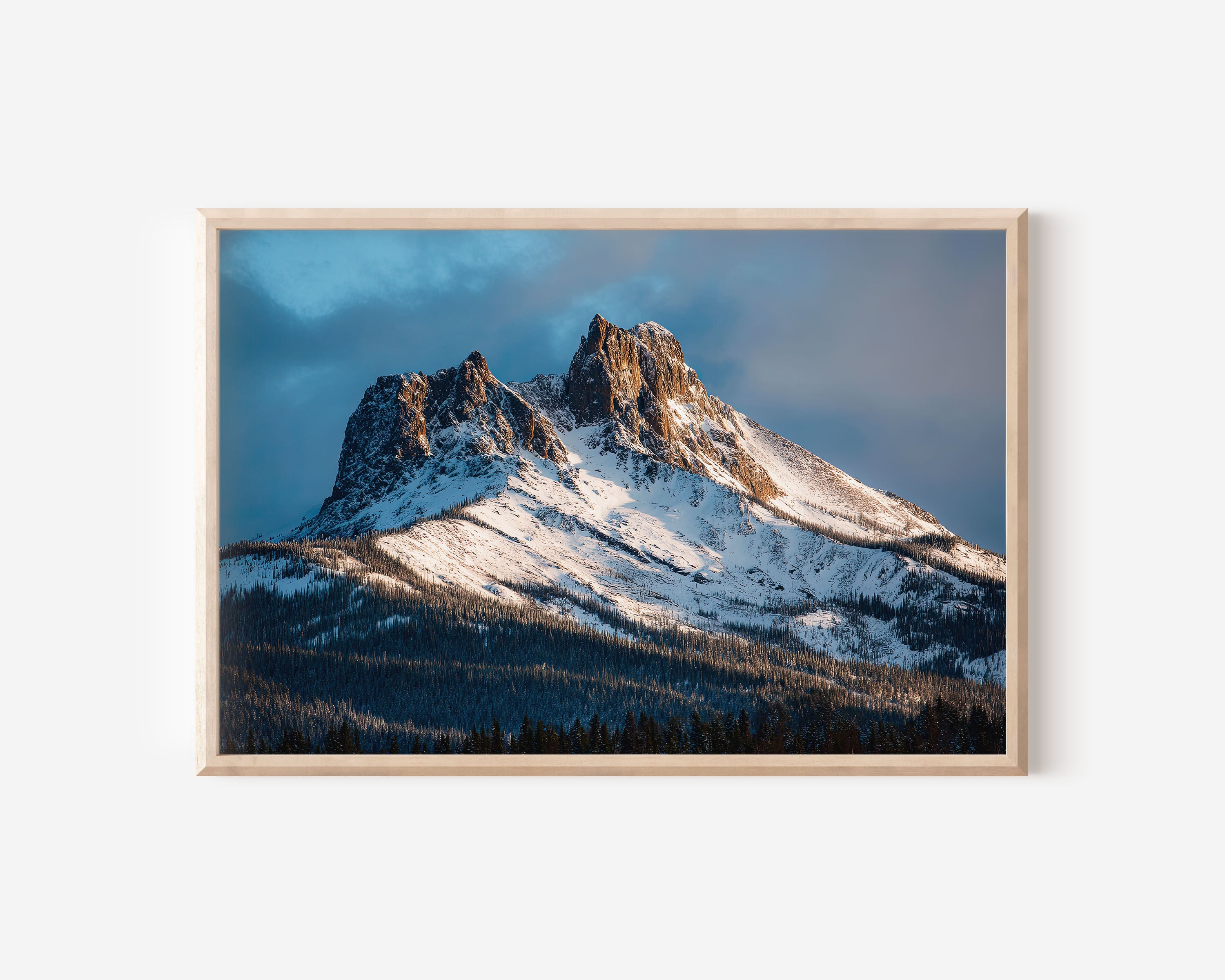 Glacier National Park Snowy Peaks Wall Art Print – Montana Winter Mountain Landscape