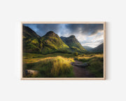 Glencoe Valley Scotland Wall Art Print – Highland Mountain Landscape Canvas