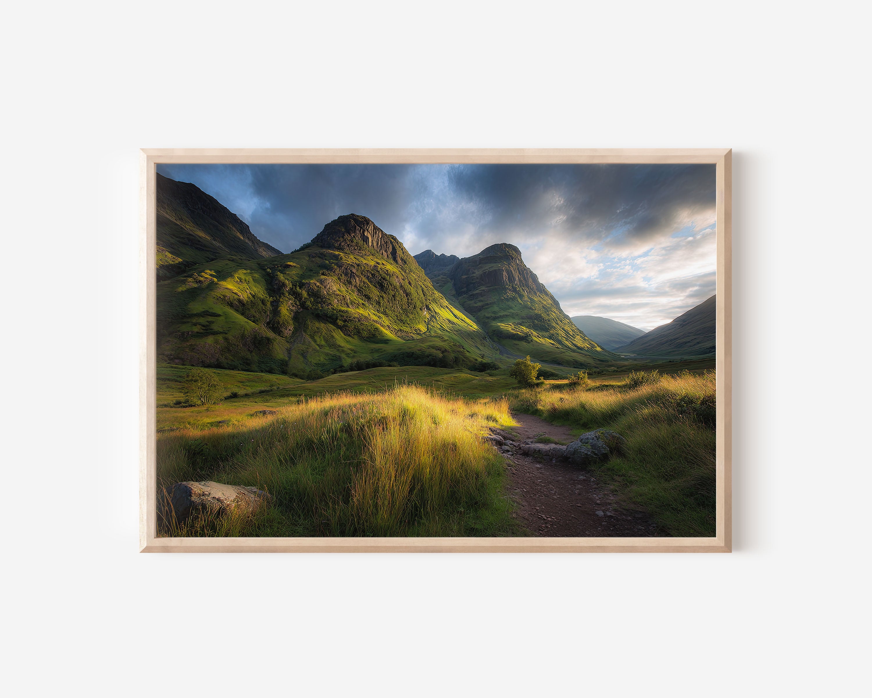 Glencoe Valley Scotland Wall Art Print – Highland Mountain Landscape Canvas