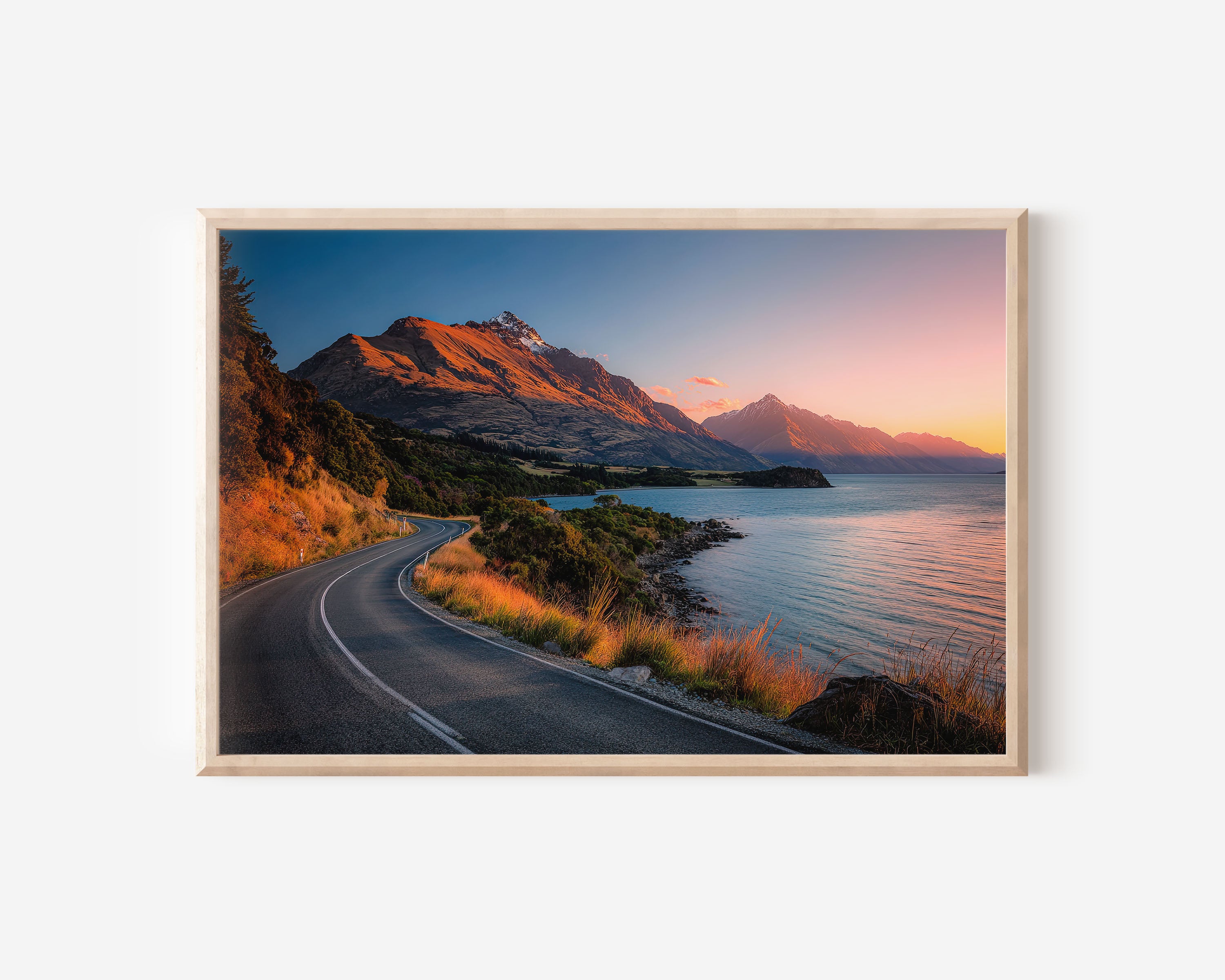 Glenorchy Scenic Road Wall Art | Queenstown New Zealand Sunset Print