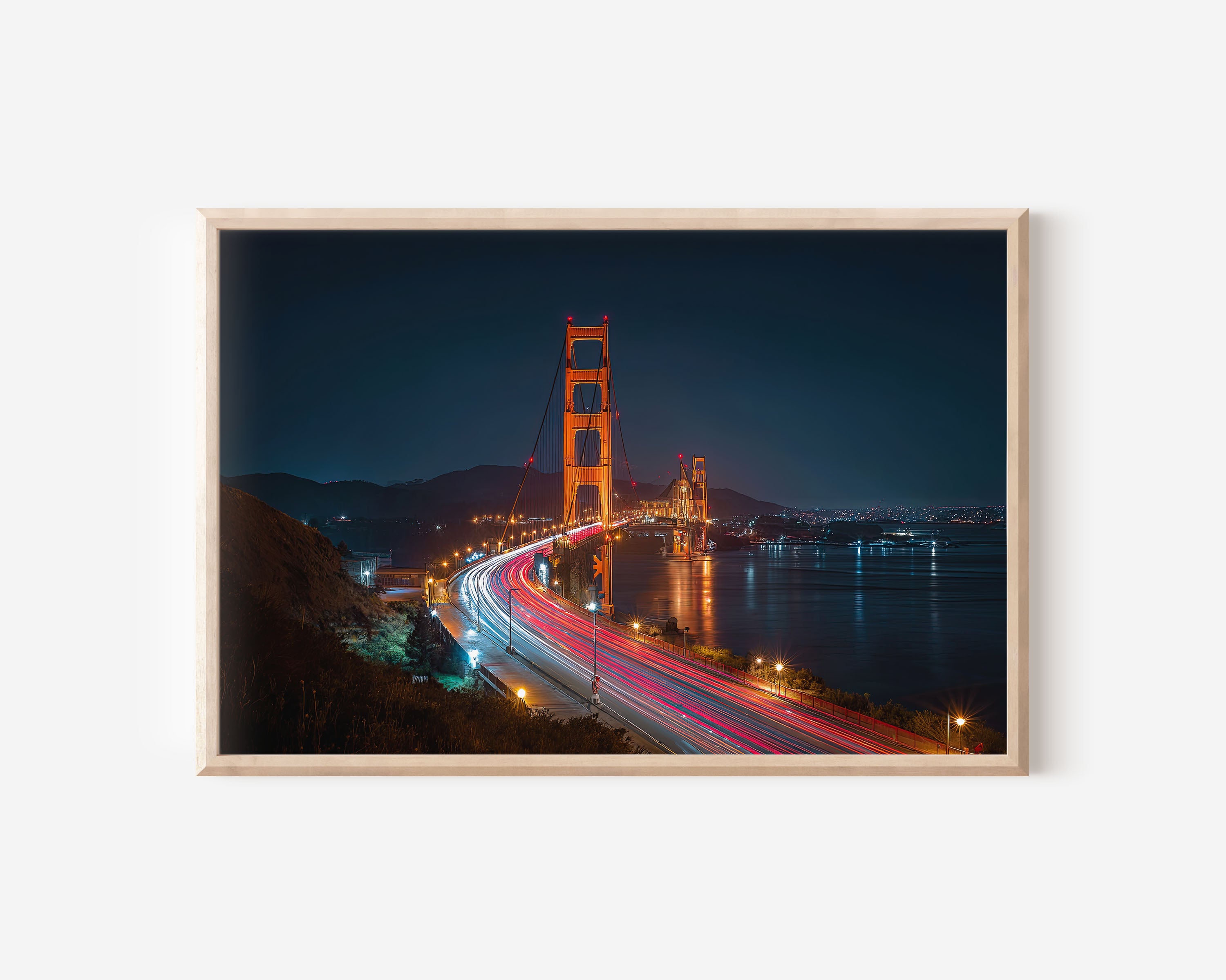 Golden Gate Bridge Night Wall Art Print, San Francisco