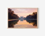Golden Reflection – Lincoln Memorial Sunset Wall Art Print