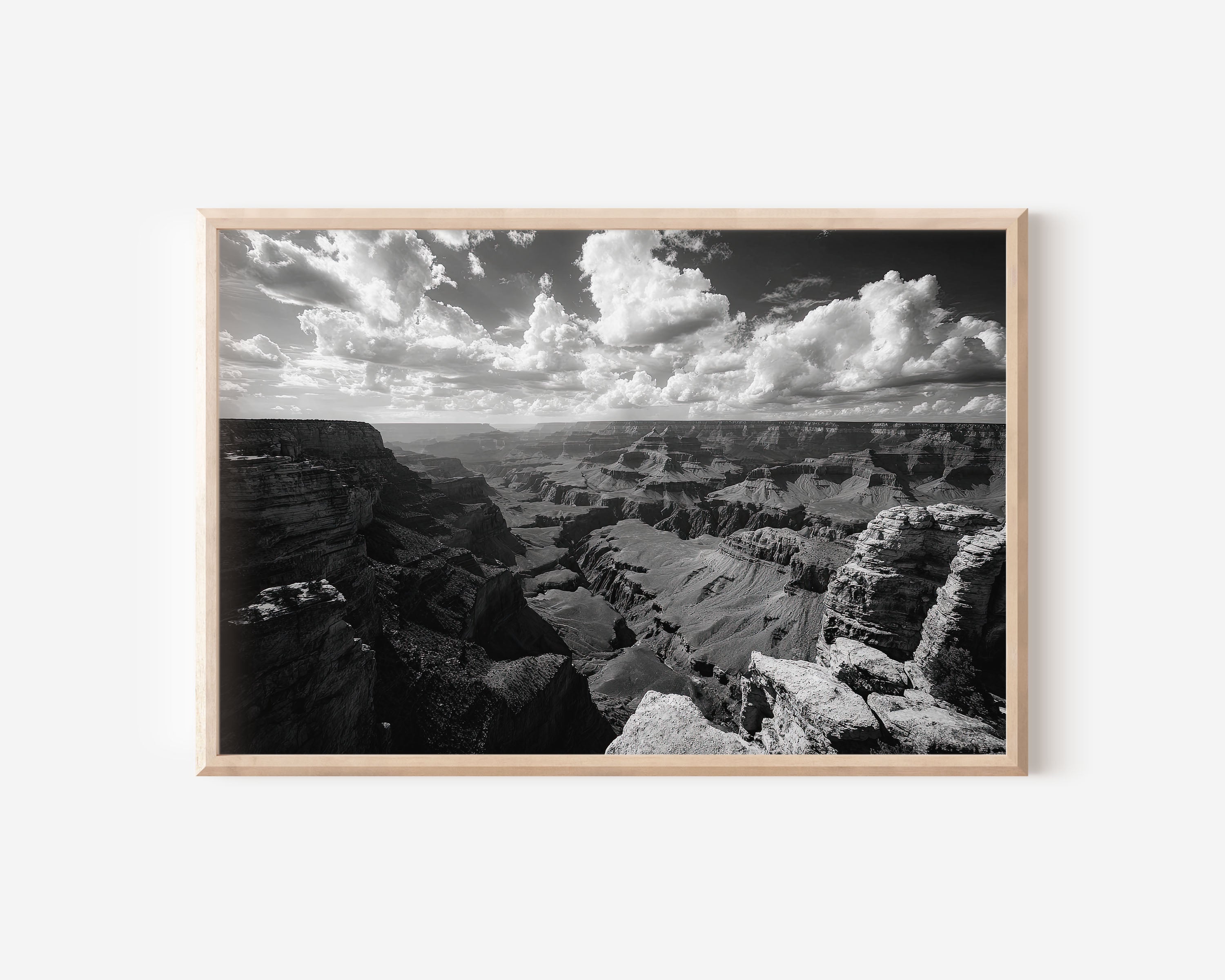 Grand Canyon Black & White Wall Art Print