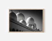 Grand Mosque Domes Wall Art – Black and White Islamic Architecture Print