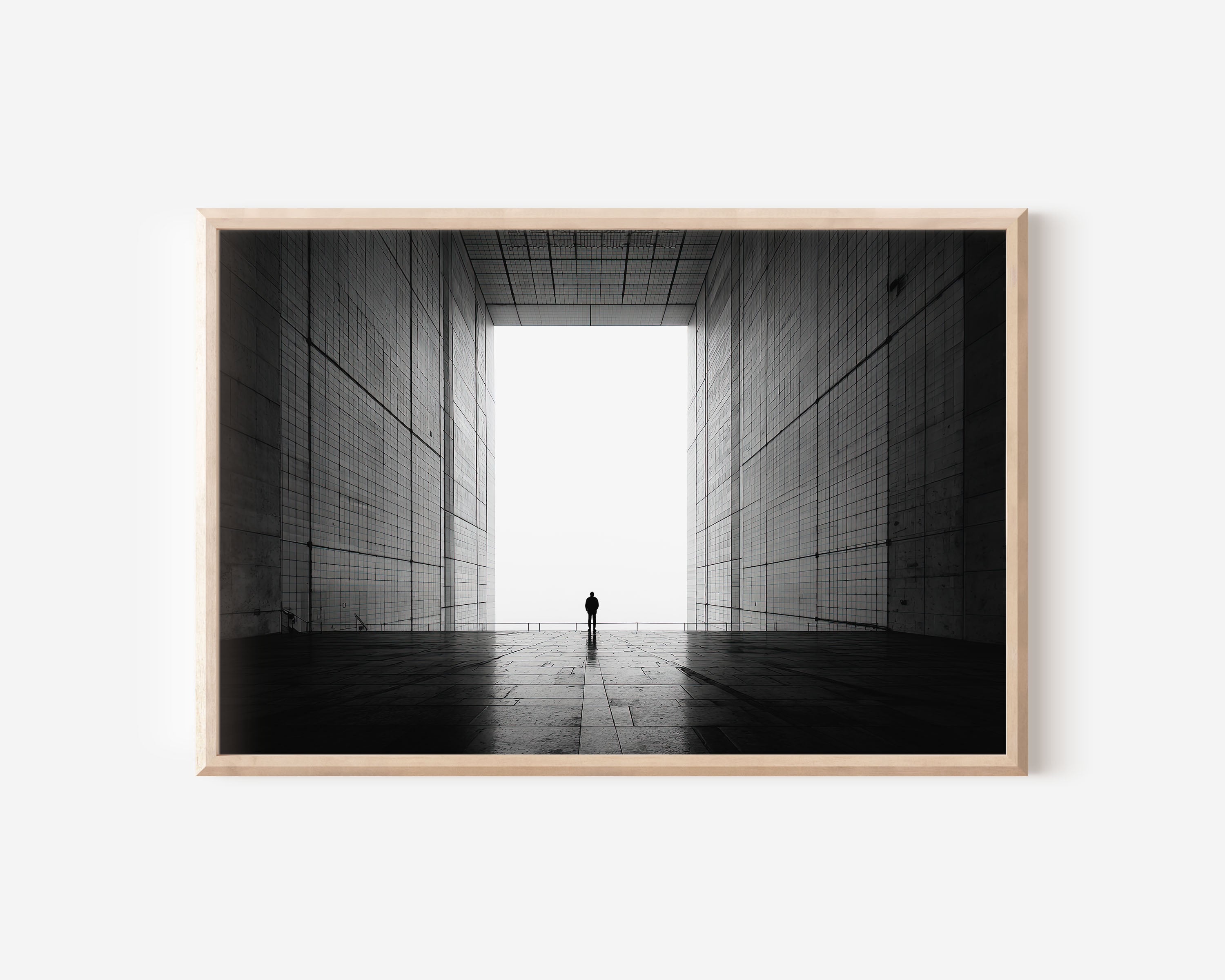 Grande Arche de la Défense Paris Print | Black and White Architecture Wall Art | Minimalist Paris Photography