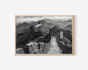 Great Wall of China Black & White Wall Art Print