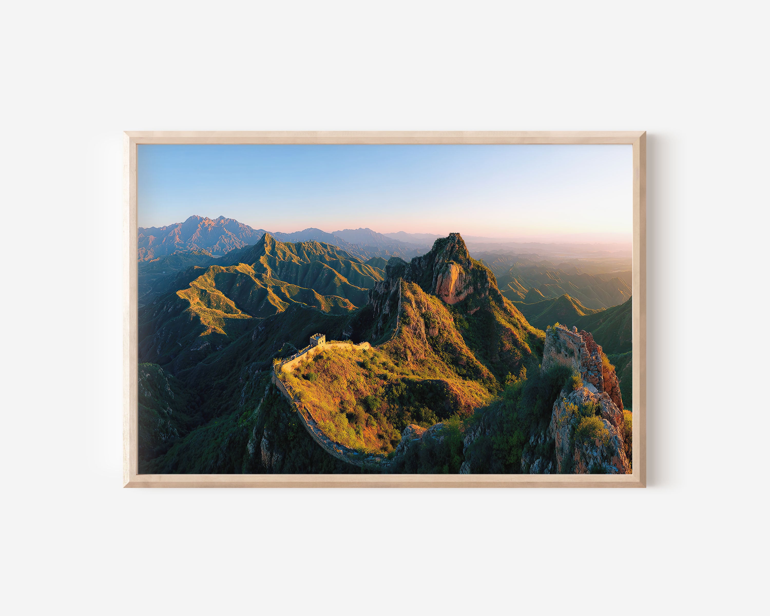 Great Wall of China Sunrise Wall Art Print – Mountain Landscape Canvas