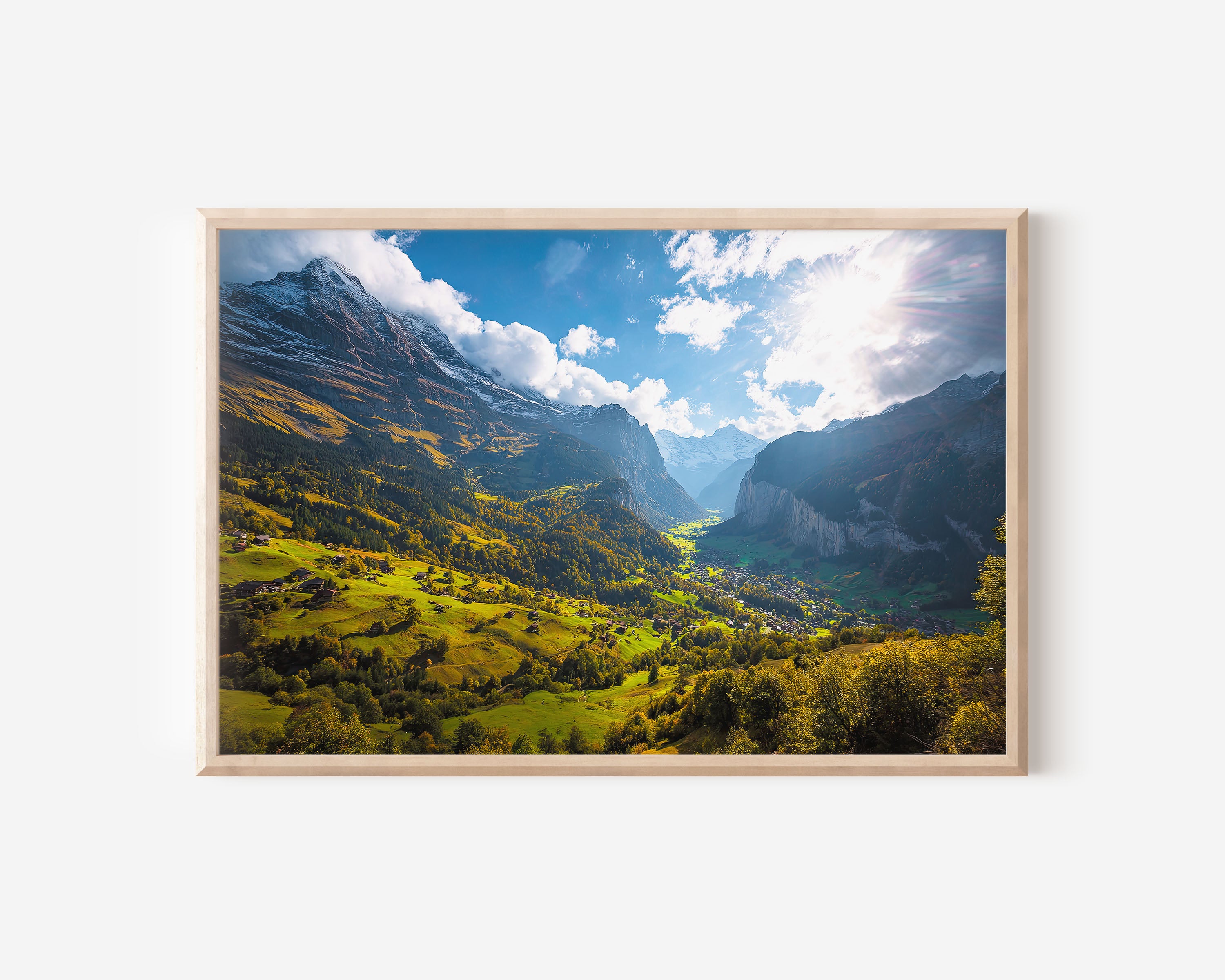 Grindelwald Switzerland Alpine Wall Art Print – Swiss Mountain Landscape Canvas