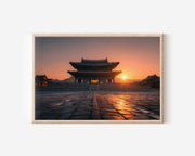 Gyeongbokgung Palace Seoul Sunrise Wall Art Print – Korean Temple Landscape