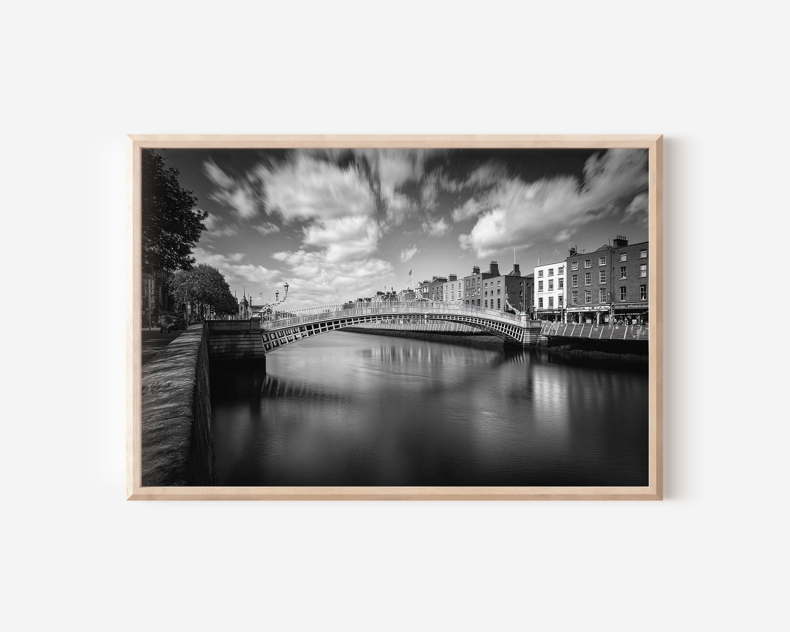 Ha’penny Bridge Dublin Black & White Wall Art Print