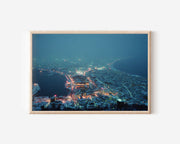 Hakodate Night View Japan Wall Art Print, City Lights Coastal Landscape