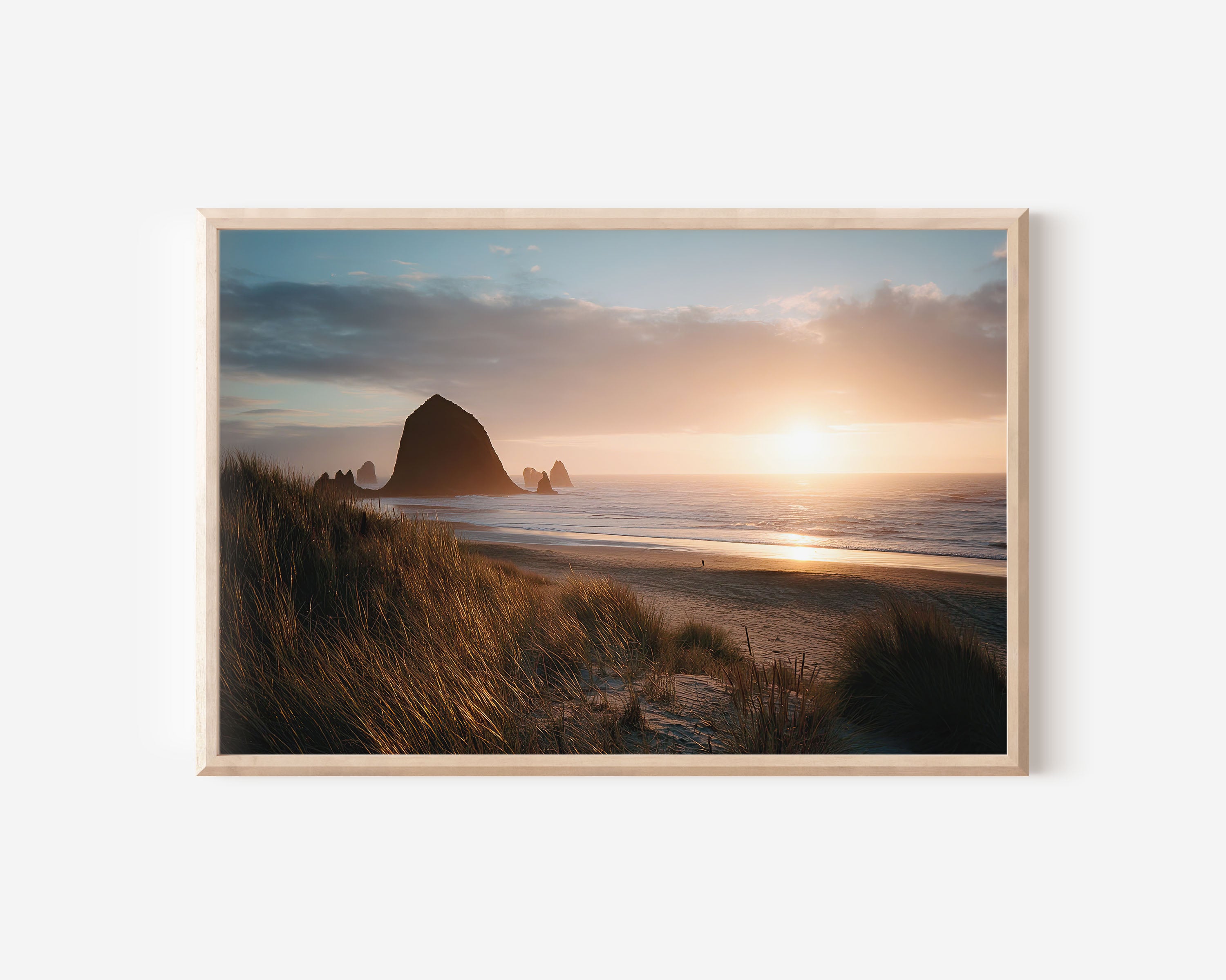 Haystack Rock Cannon Beach Sunset Wall Art