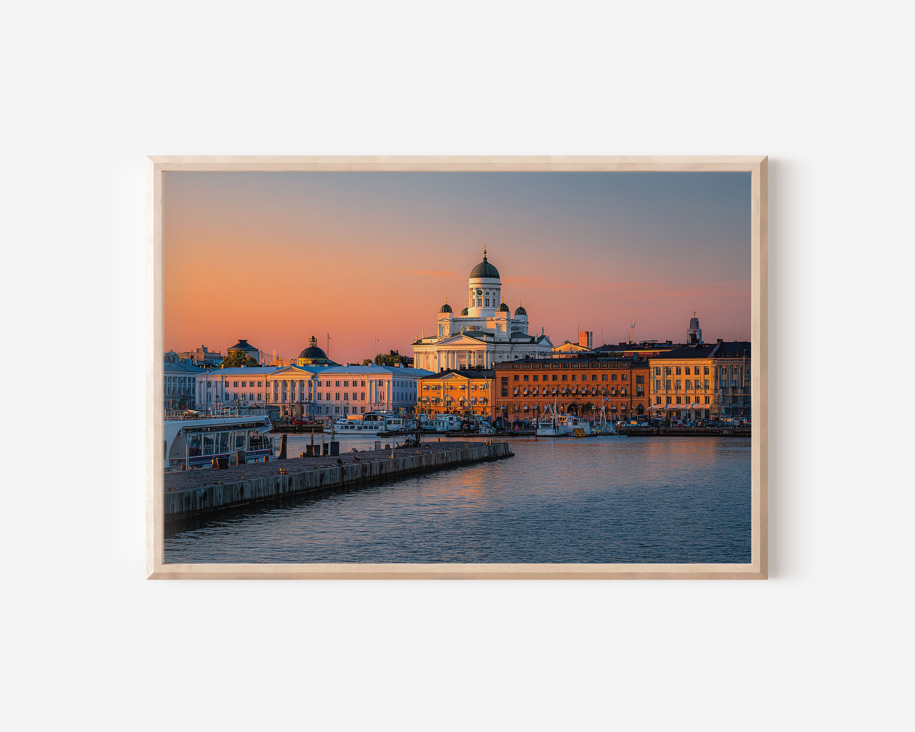 Helsinki Cathedral Finland Wall Art | Nordic Harbor Skyline Print