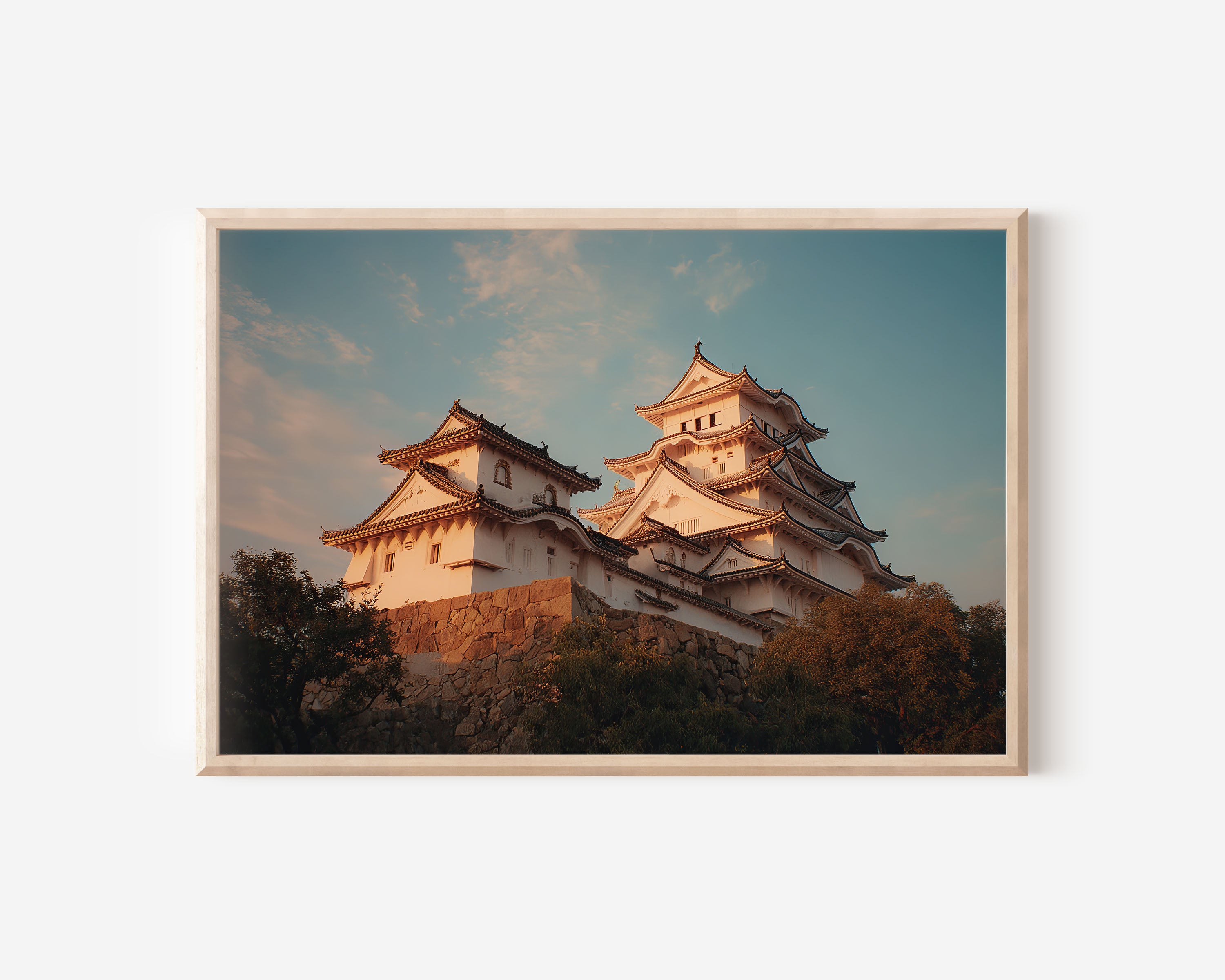 Himeji Castle Japan Wall Art Print, Japanese White Heron Castle Architecture