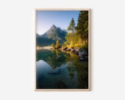Hintersee Lake Autumn Bavaria Wall Art Print | German Alps Reflection Photography | Berchtesgaden Forest Mountain Poster
