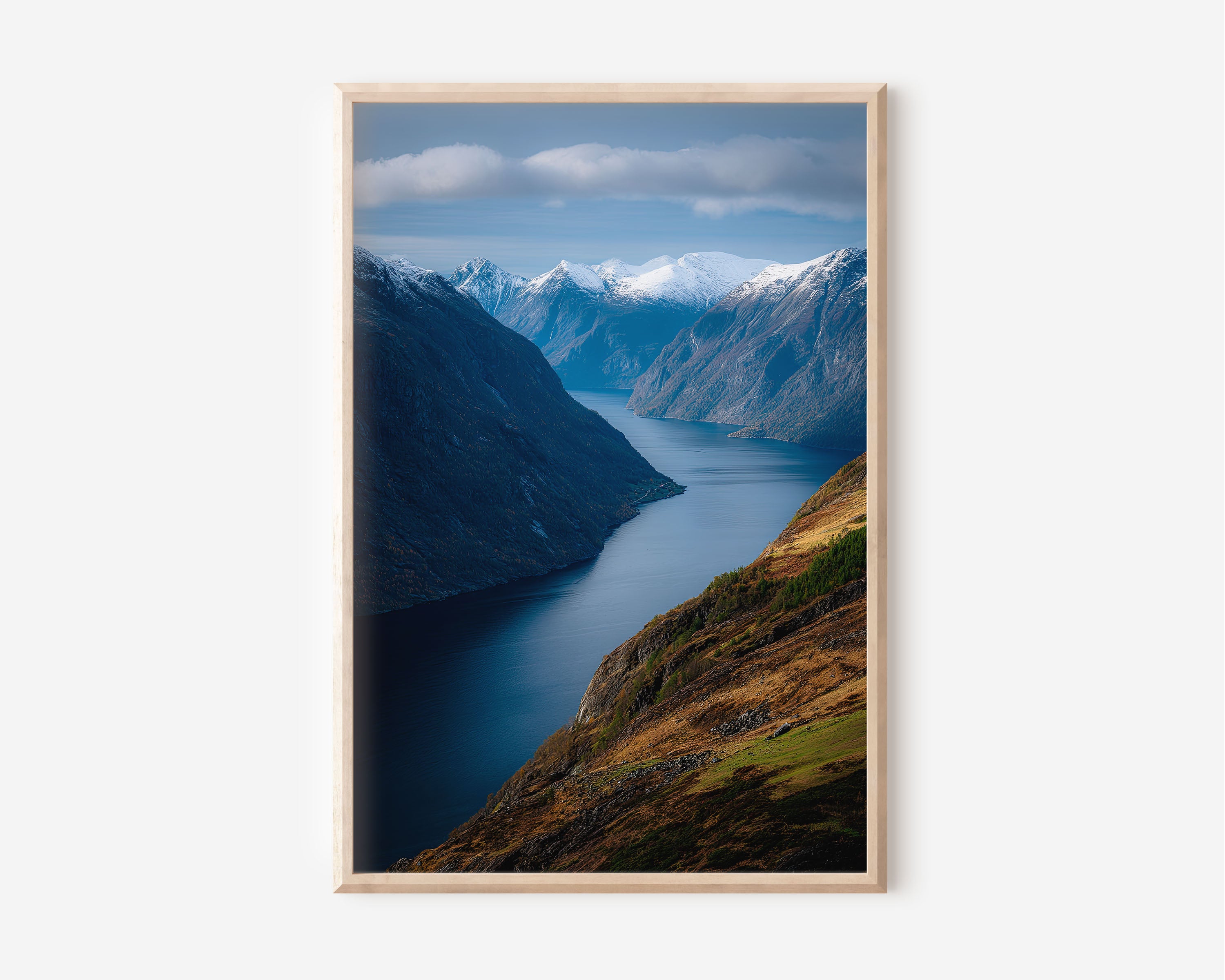 Hjørundfjord Norway Print | Norwegian Fjord Wall Art | Scandinavian Fjord Landscape Photography Poster