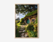 Hobbiton Hobbit Hole Garden Wall Art | Storybook Cottage Green Door Landscape Print | New Zealand Fantasy Travel Photography