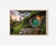 Hobbiton Shire Hobbit House Wall Art | New Zealand Fantasy Cottage Print