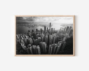 Hong Kong Skyline Black & White Wall Art
