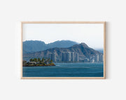 Honolulu Hawaii Skyline Wall Art | Diamond Head Oahu Coastal Print