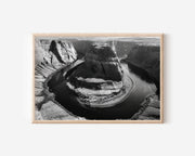 Horseshoe Bend Black & White Wall Art Print
