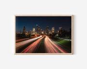 Houston Downtown Skyline Night Wall Art Print, Texas