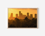 Houston Texas Skyline Wall Art | Downtown Sunset Cityscape Print
