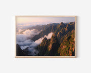 Huangshan Golden Mountains China Wall Art Print – Sunrise Cloudscape