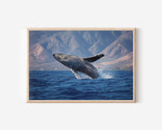 Humpback Whale Wall Art Print – Ocean Wildlife Canvas