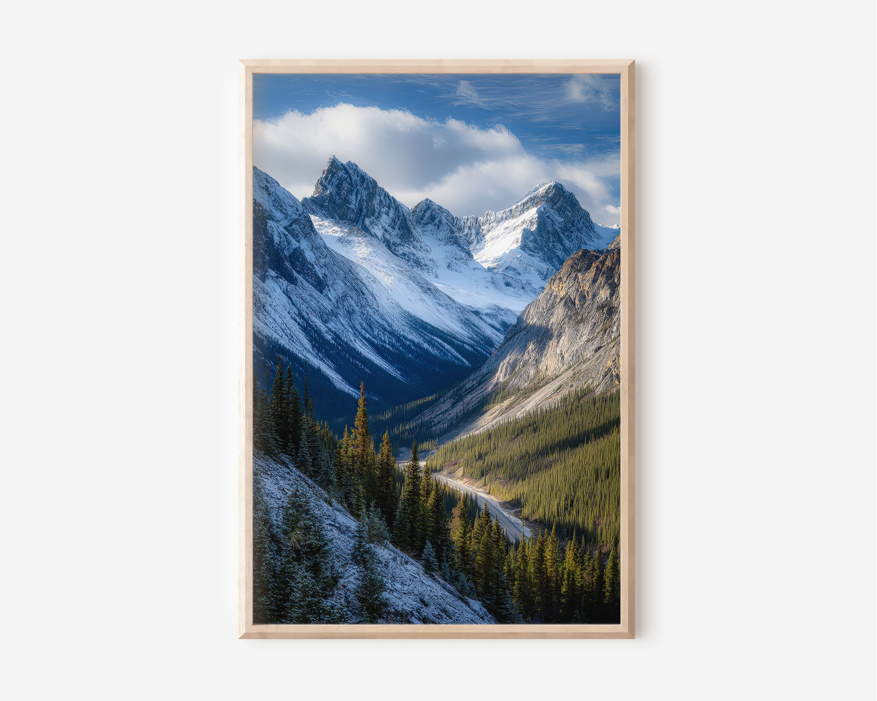 Icefields Parkway Mountain Valley Wall Art Print | Banff Jasper Canadian Rockies Road Photography | Alberta Canada Travel Poster | Alpine Nature Home Decor