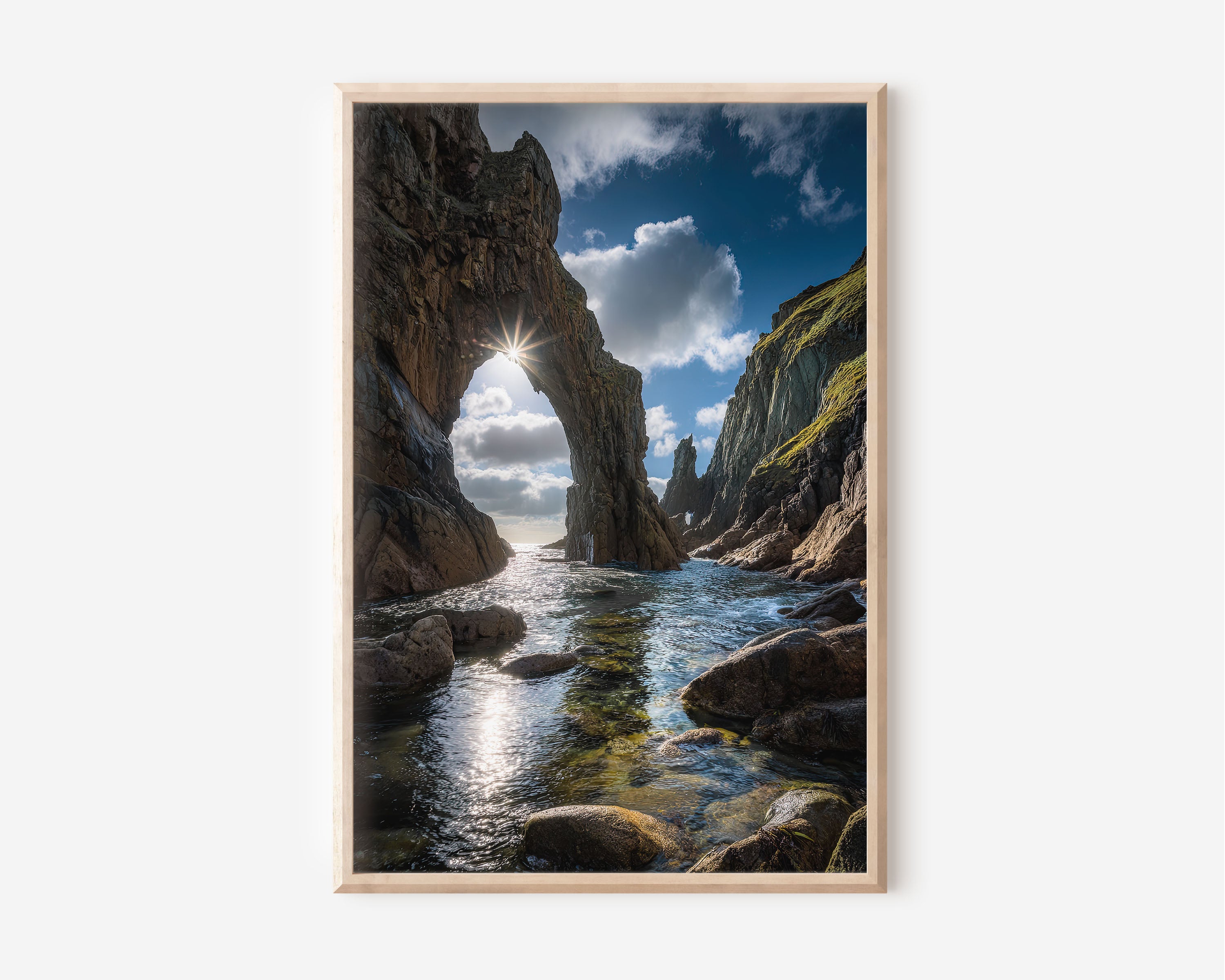 Irish Coastal Rock Arch Print | Ireland Sea Arch Wall Art | Wild Atlantic Way Landscape Photography Poster