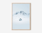 Lofoten Isolated Cabin Snow Print | Minimalist Norway Winter Wall Art | Arctic Wilderness Photography