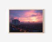 Jakarta Indonesia Skyline Sunset Wall Art Print – Pink City Dusk