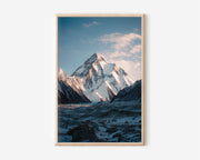 K2 Mountain Wall Art Print | Pakistan Karakoram Photography | World's Second Highest Peak Landscape Poster | Himalayan Nature Print | Alpine Adventure Home Decor