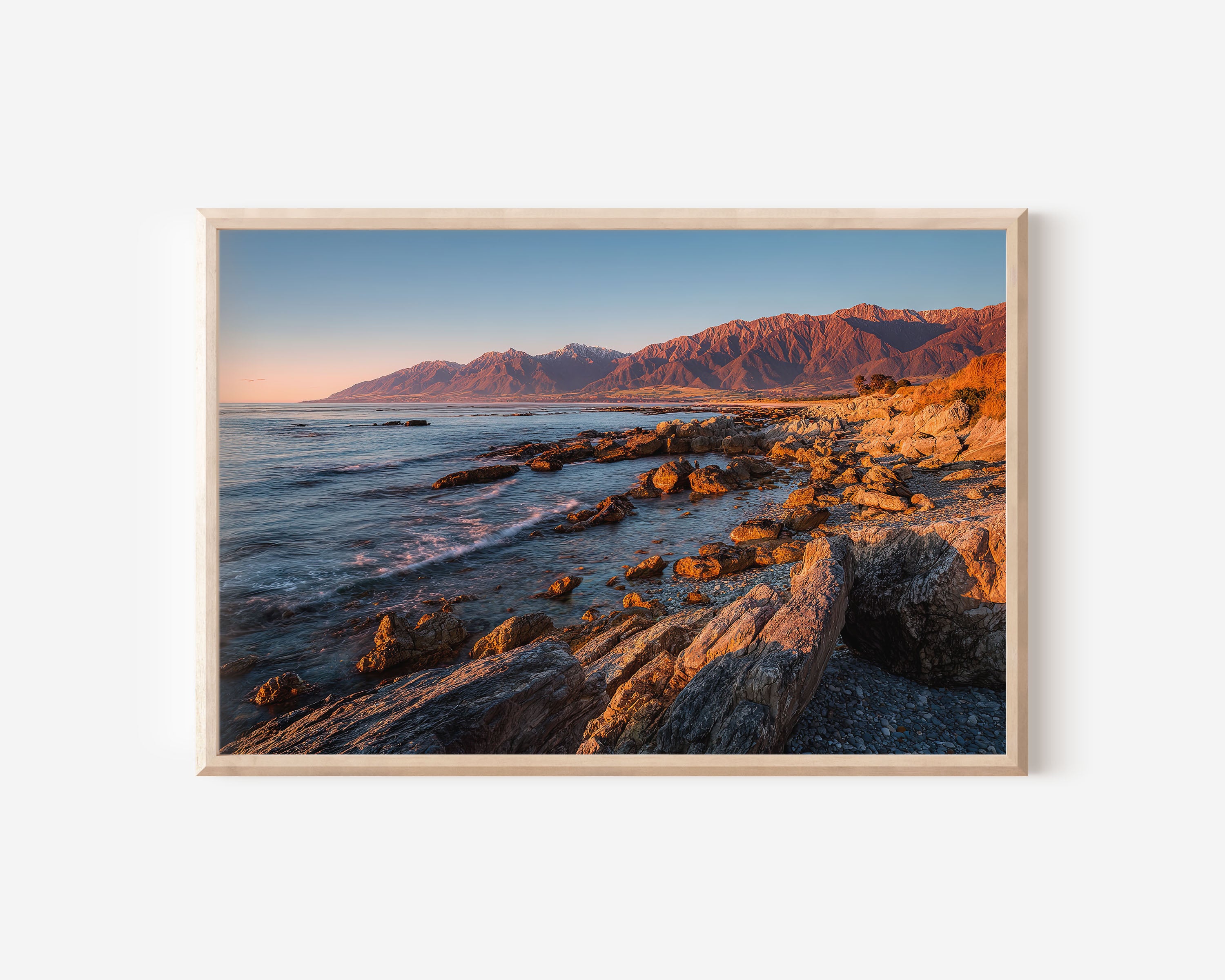 Kaikoura Coastline Wall Art Print | New Zealand Mountain and Ocean Landscape Photography