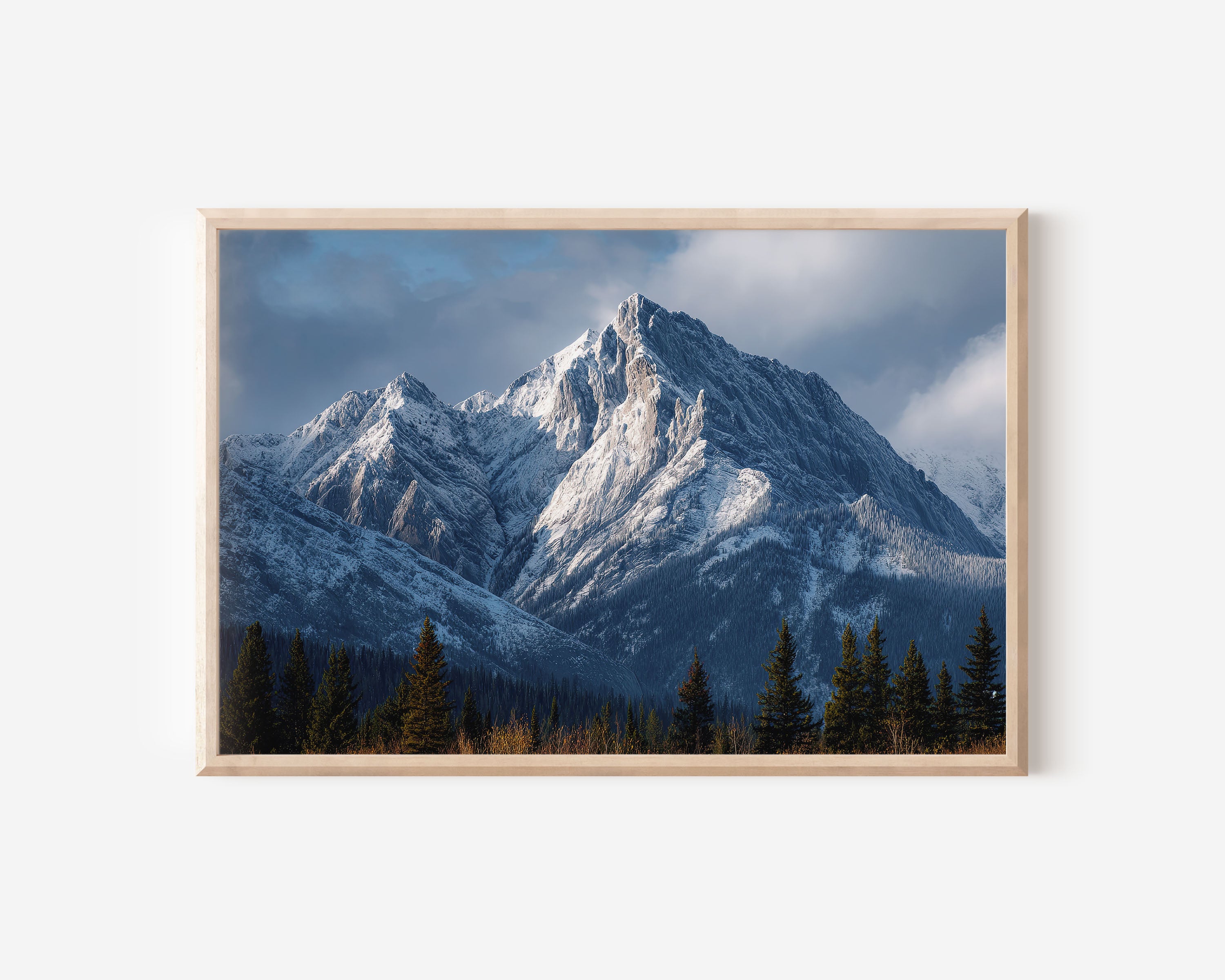 Kananaskis Rocky Mountains Wall Art – Snow Peak Winter Landscape Print, Alberta Canada Mountain Photography Decor