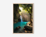 Kawasan Falls Sunrise Turquoise Pool Jungle Wall Art Print | Cebu Philippines Waterfall Photography Poster | Tropical Nature Decor