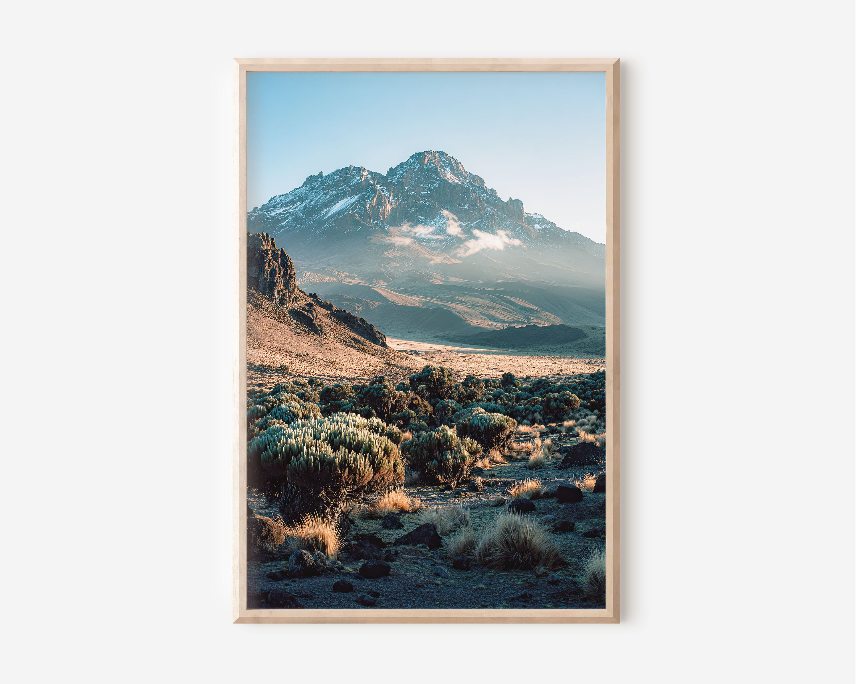 Mount Kilimanjaro Wall Art Print | Tanzania African Landscape Photography | Moorland Zone Mountain Poster | Adventure Travel Home Decor
