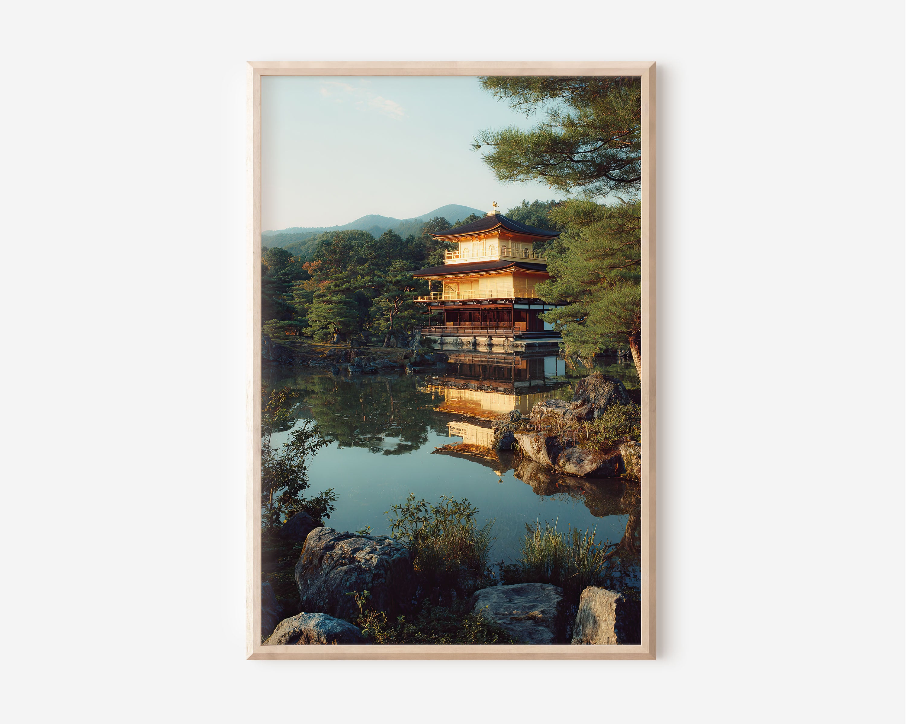 Kinkaku-ji Golden Pavilion Wall Art Print | Kyoto Japan Temple Photography | Zen Garden Reflection Landscape Poster | Japanese Architecture Travel Print | Japandi Home Decor