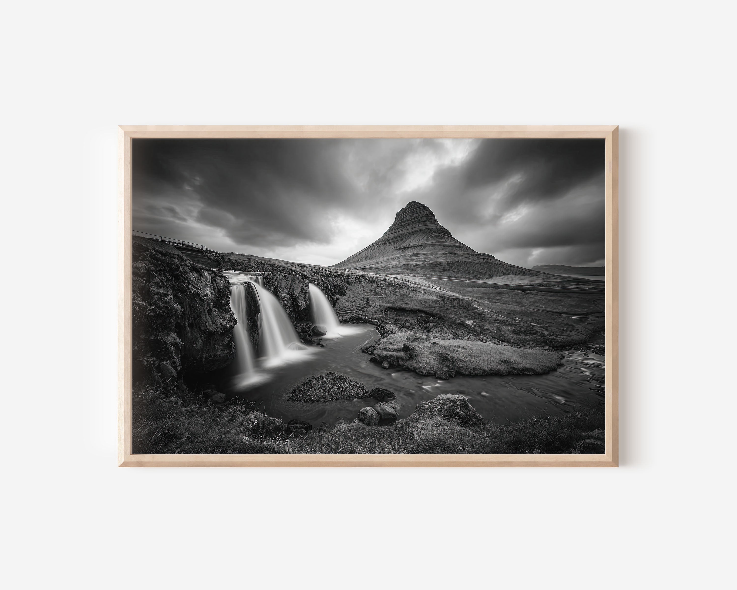 Kirkjufell Iceland Black & White Wall Art Print