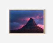 Kirkjufell Mountain Iceland Wall Art | Dramatic Sunset Landscape Print