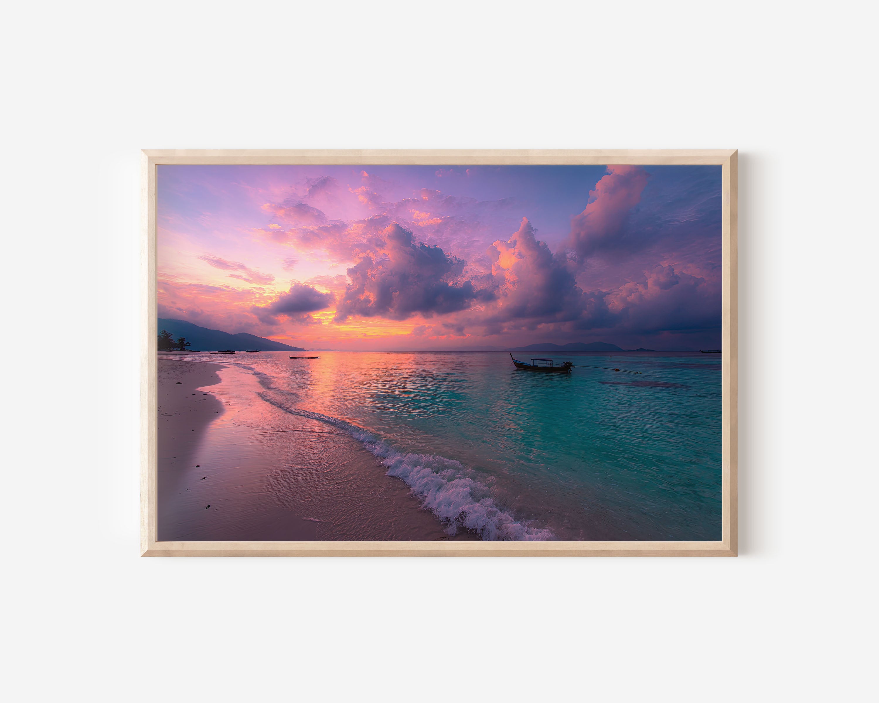 Koh Lipe Thailand Sunset Beach Wall Art Print – Tropical Ocean Reflection