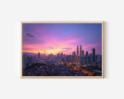 Kuala Lumpur Skyline Sunset Wall Art Print – Cityscape Pink Sky